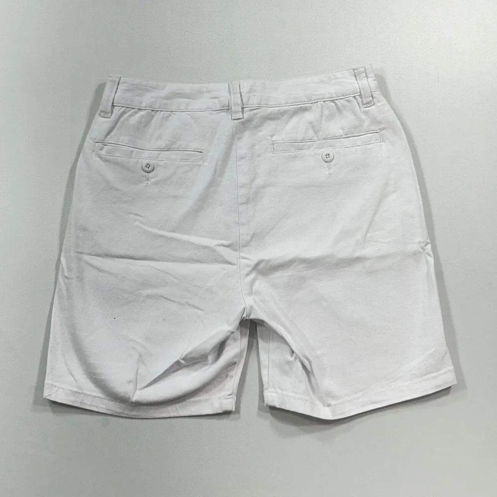 And Now This Chino Shorts Mens 29 White Core Stretch‎ Flat Front NEW